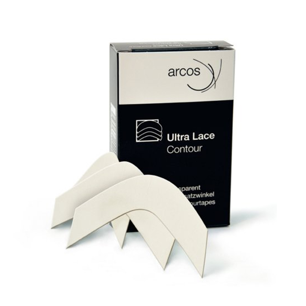 Arcos Ultra Lace Contour Ansatzklebewinkel für Haarsysteme - 2,5 cm x 7,5 cm - 36 Stück