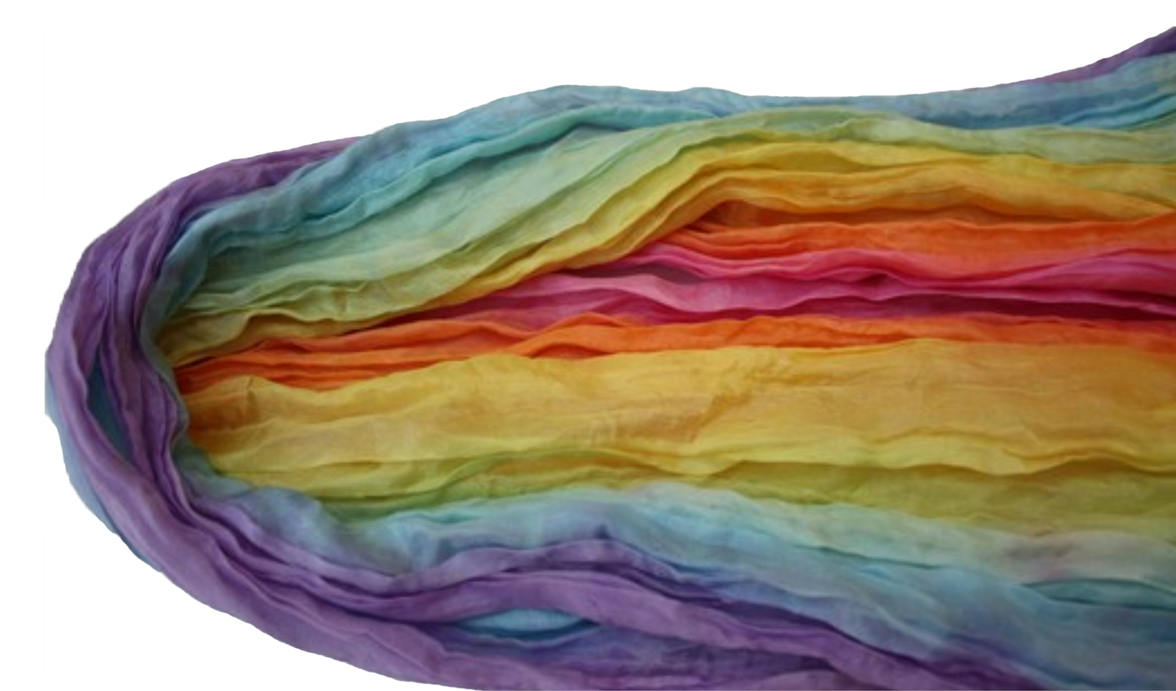 Batik Seiden Schal Regenbogen